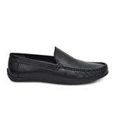 Comfortable black leather loafers from Country Maddox for stylish men.